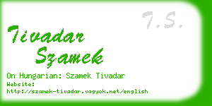 tivadar szamek business card